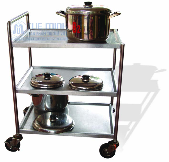 Xe đẩy thức ăn 3 tầng inox - TM1146